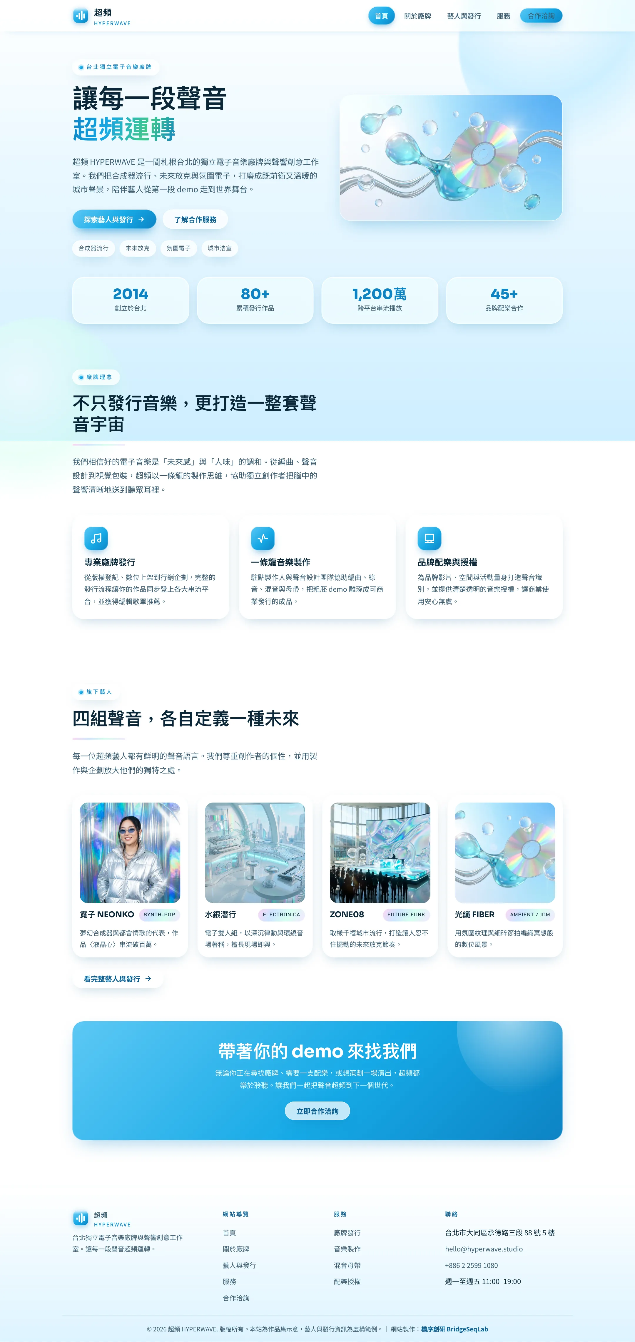 超頻 HYPERWAVE 網站整頁截圖